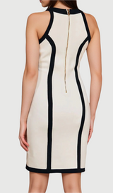 Flower Knitted Mini Dress In White