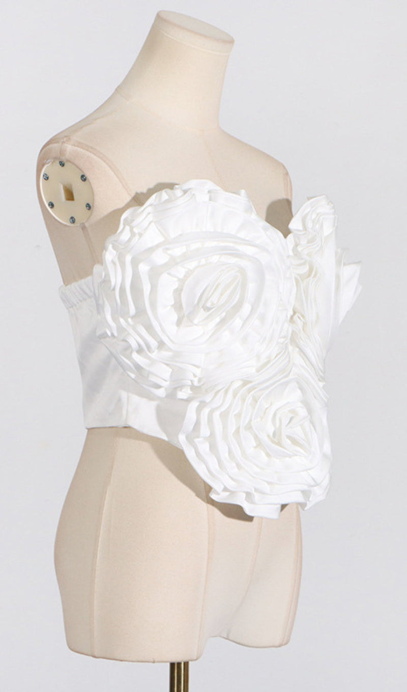 ANIMA 3D FLOWER TOP IN RED