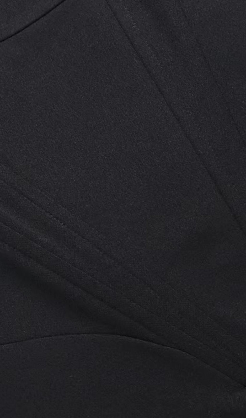 STRAPLESS FEATHER CORSET DRESS IN BLACK Dresses styleofcb 