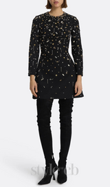 Pamaria Diamante Embroidery Mini Dress