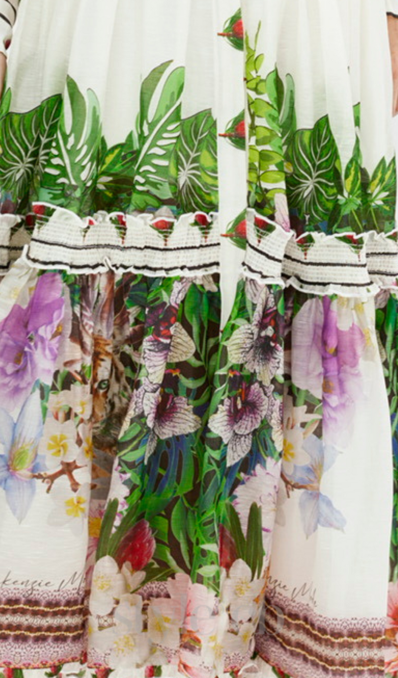 CORNELIA MULTICOLOR FLORAL PATTERN MAXI DRESS