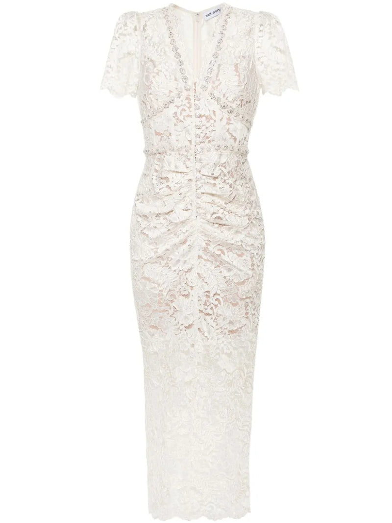 FLORAL LACE MIDI DRESS