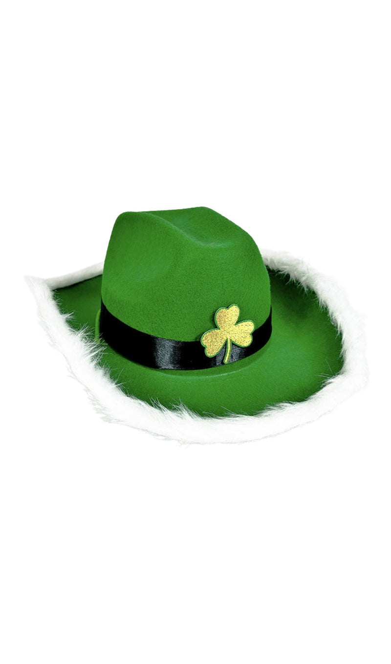 Green Wool Ribbon Denim Hat With Light