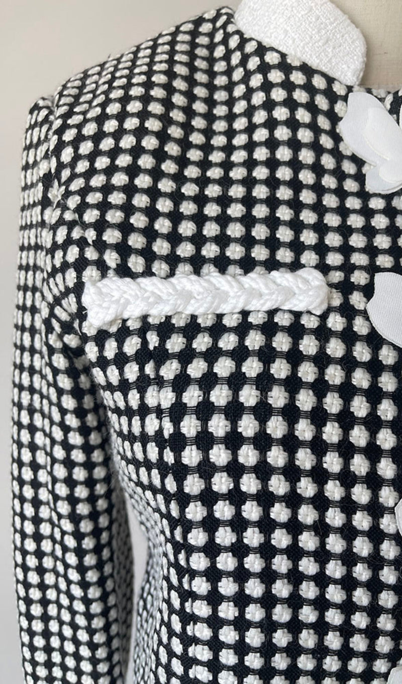 PLAID ROUND NECK BOWKNOT A LINE SKIRT SET