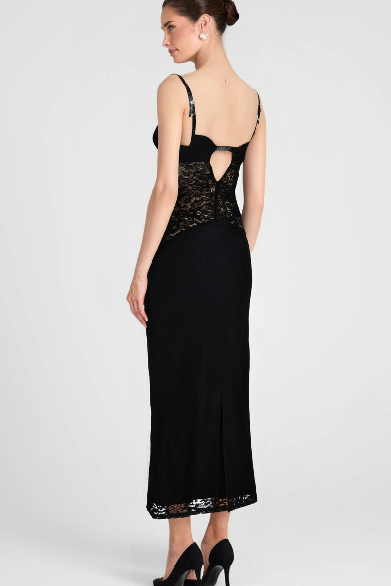 SPAGHETTI LACE MAXI DRESS