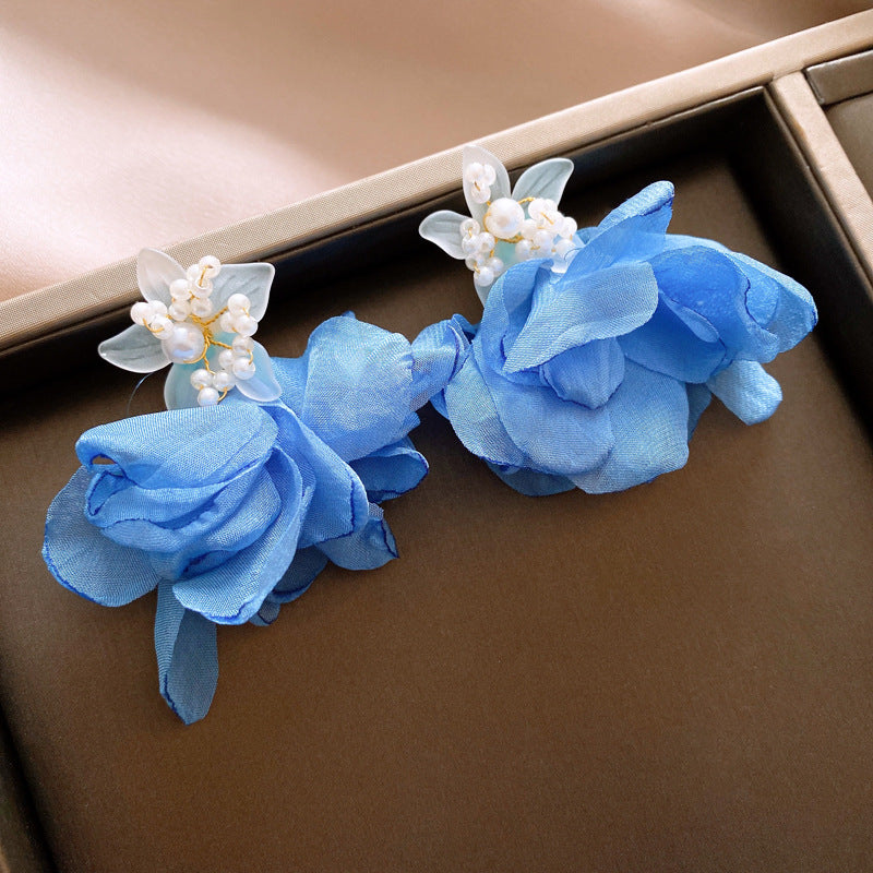 Drew Blue Flower Earrings