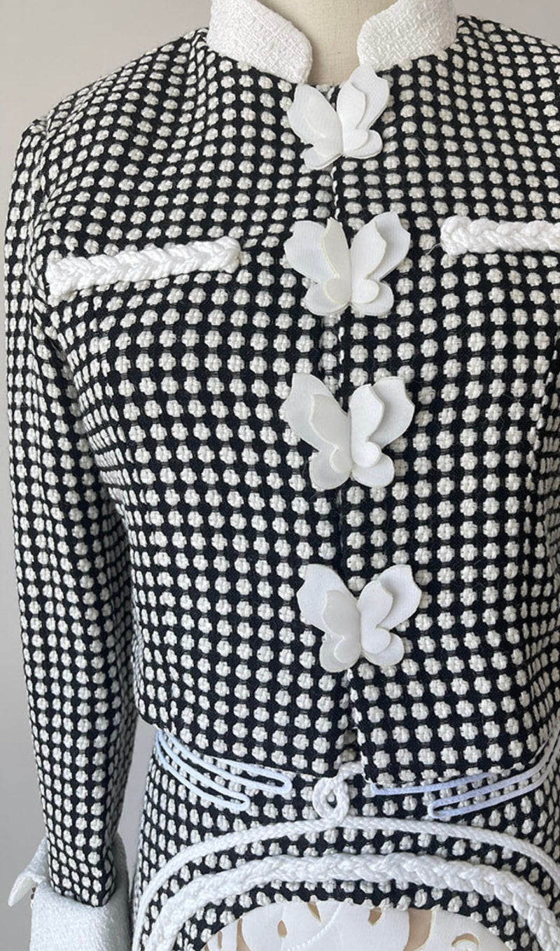 PLAID ROUND NECK BOWKNOT A LINE SKIRT SET