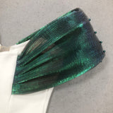 Off-Shoulder pearl embellished bodycon maxi dress in green