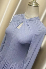 Long Sleeve Mini Dress In Grey