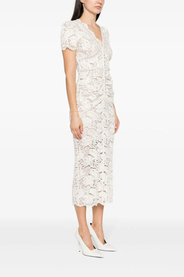 FLORAL LACE MIDI DRESS