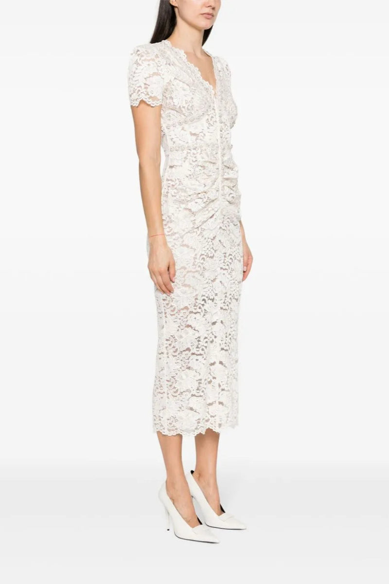 FLORAL LACE MIDI DRESS