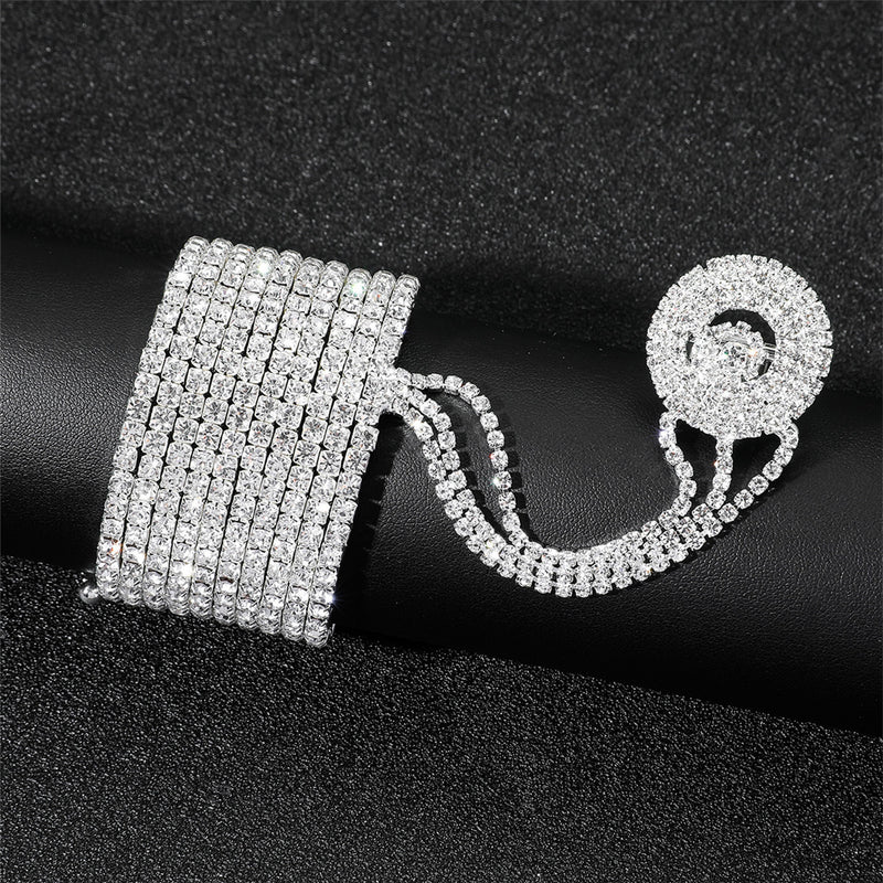 Dedrick Multi-Layer Rhinestone Interfinger Bracelet