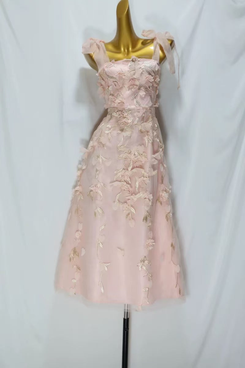 Absolute Elegance 3D Flower Midi Dress