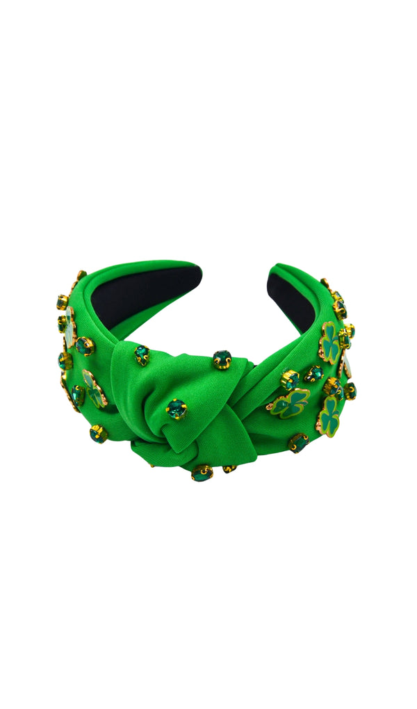 Green Clover Headband With Diamond Set