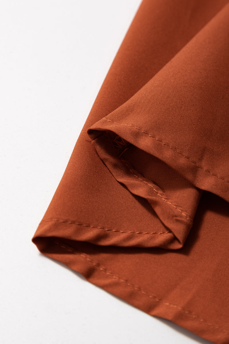 Apricot Floral Leaves Embroidered High Waist Maxi Skirt