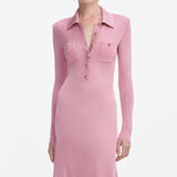 dominic Pink Viscose Knit Midi Dress