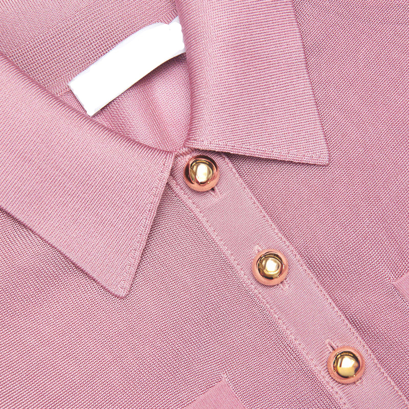 dominic Pink Viscose Knit Midi Dress