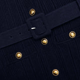 clementine Navy Viscose Knit Mini Dress