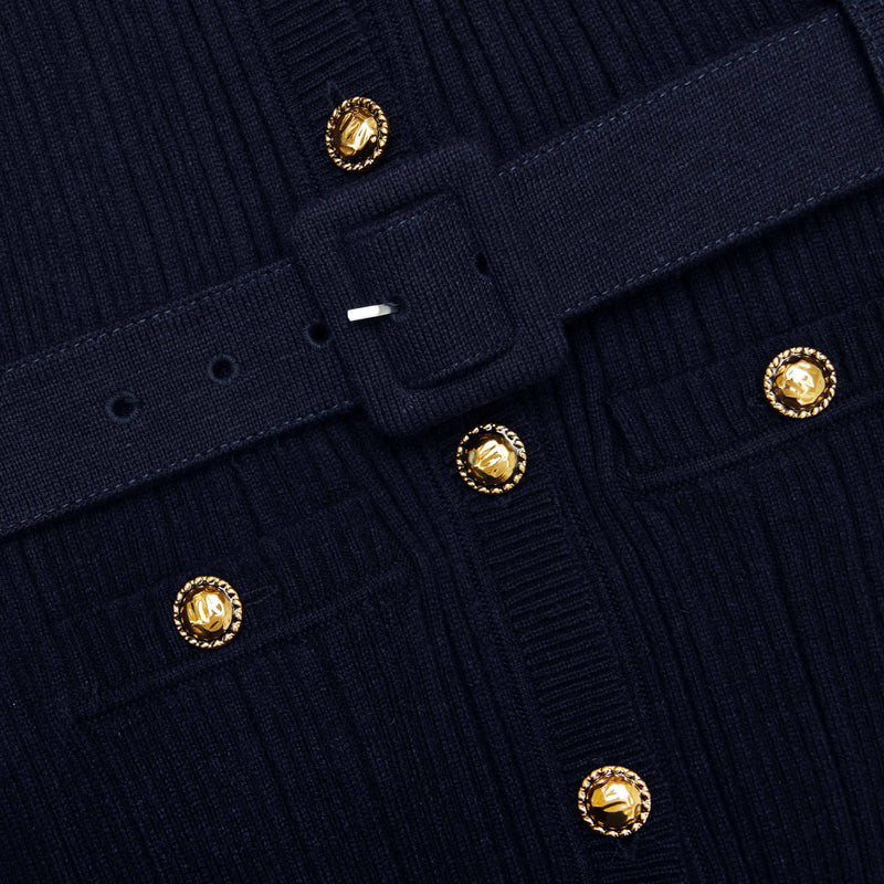 clementine Navy Viscose Knit Mini Dress