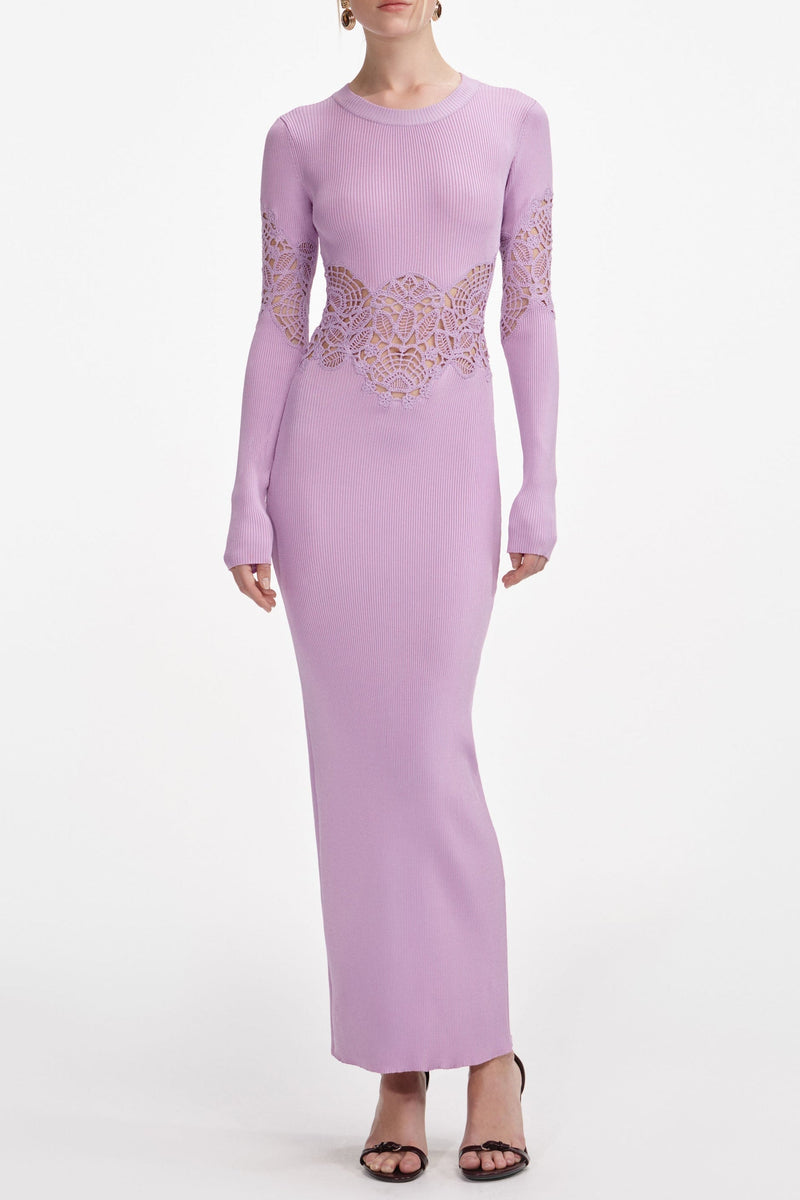 blanche Pink Viscose Knit Cut Out Maxi Dress