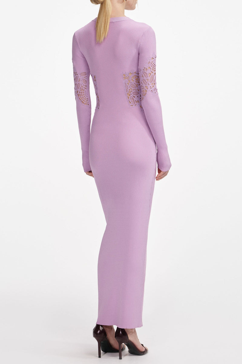 blanche Pink Viscose Knit Cut Out Maxi Dress