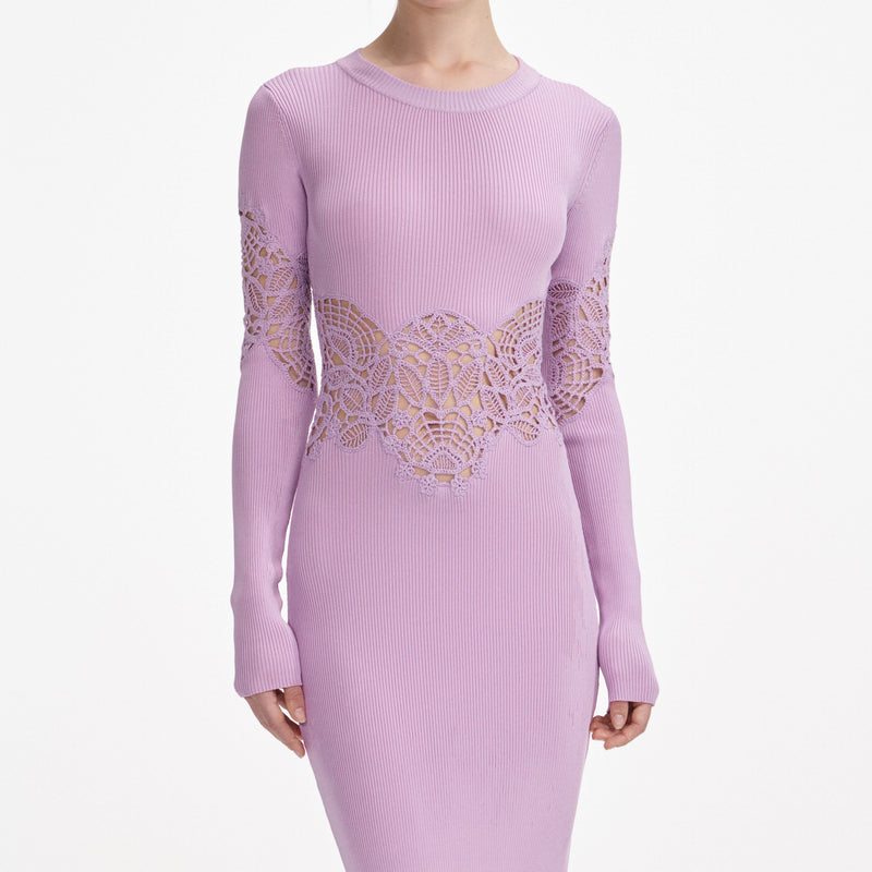 blanche Pink Viscose Knit Cut Out Maxi Dress