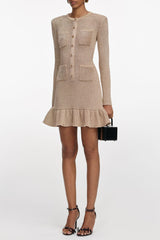margaret Gold Lurex Knit Mini Dress