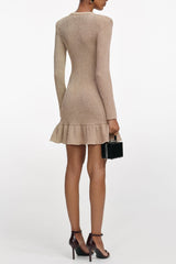 margaret Gold Lurex Knit Mini Dress