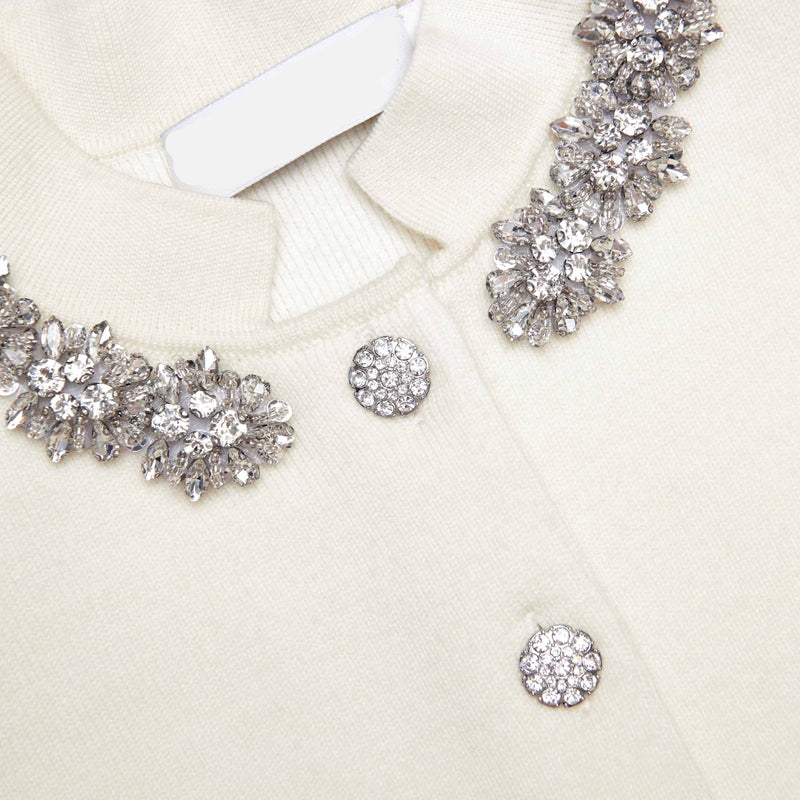 harriet Cream Wool Peplum Knit Midi Dress