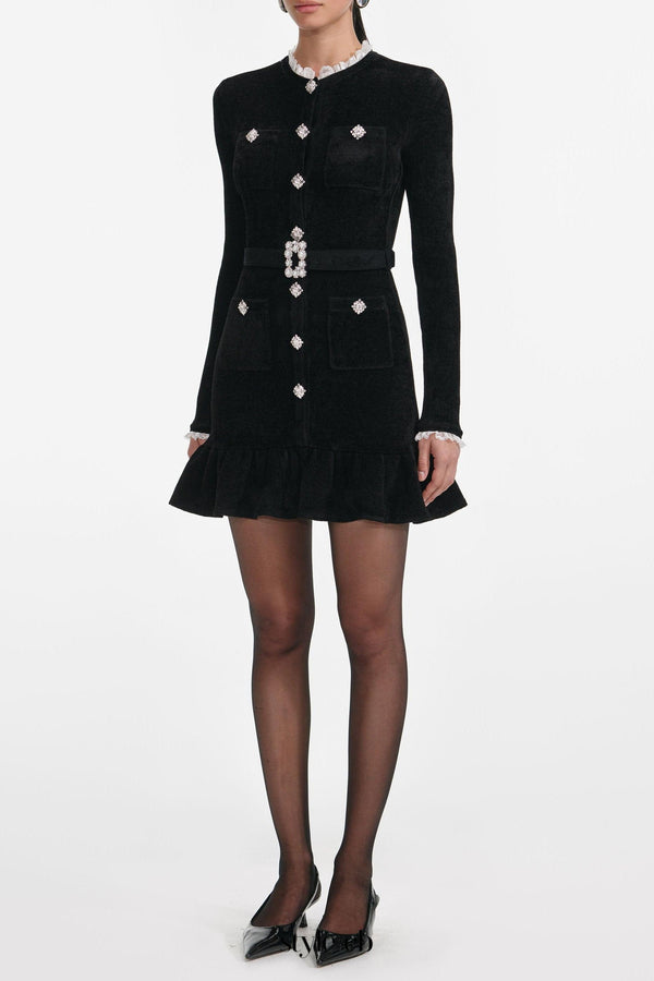 ingrid Black Chenille Knit Mini Dress