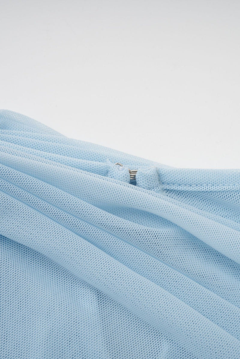Aakifa Asymmetric Draped Maxi Dress in Baby blue