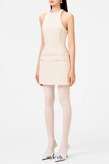 Abene Sleeveless Beaded Embellished Knit Mini Dress