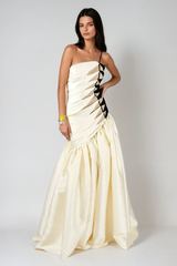 sara Satin Braided Rope Maxi Dress