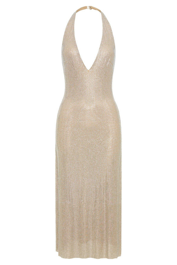 Diamond Halter Neck Midi Dress