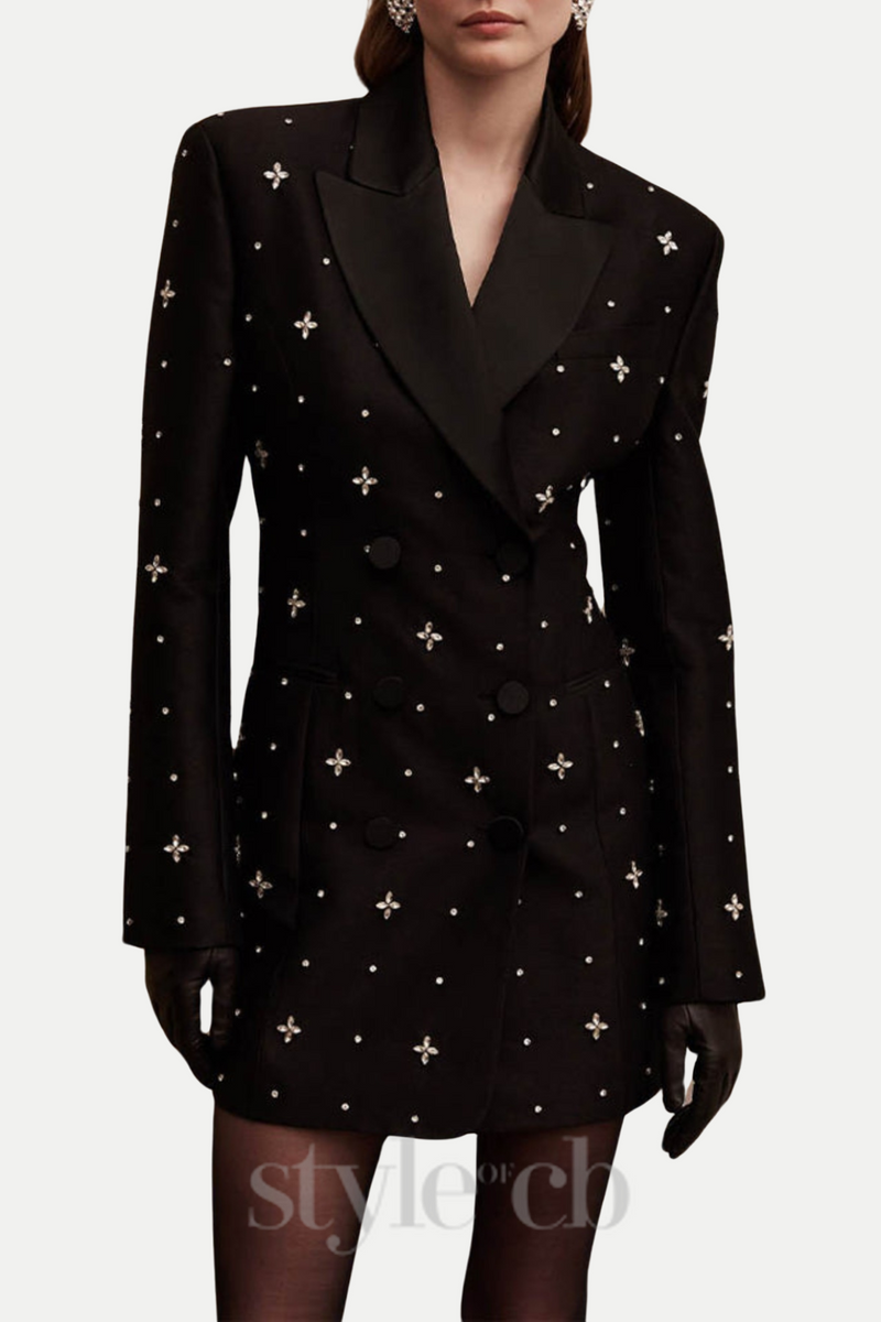 Cachi Diamante Embellished Blazer Mini Dress
