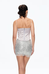 arabela Bow Corset Satin Top