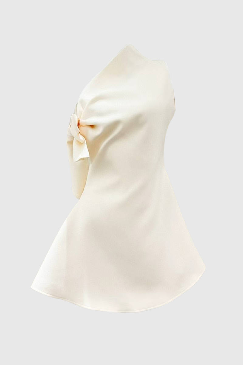 Calwa Asymmetric One Shoulder Flare Mini Dress