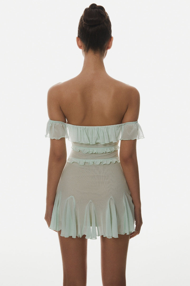 Charelle Off Shoulder Ruffle Mini Dress