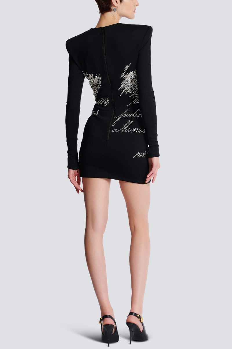 Choca Letter Embroidery Mini Dress