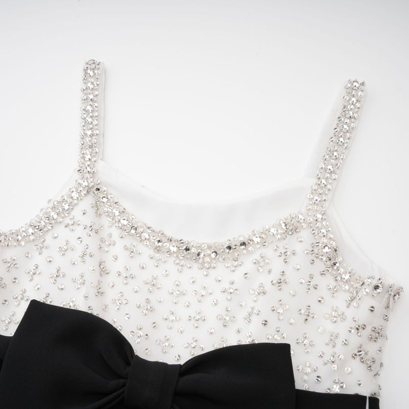 PARISA CRYSTAL-EMBELLISHED BOWKNOT MINI DRESS