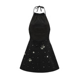 Ariane crystal-embellished scoop-back mini dress