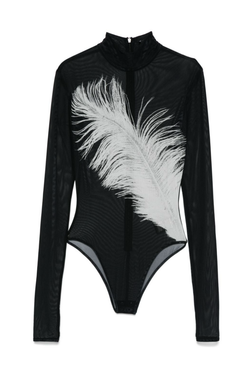 Deirdre Feather Mesh Bodysuit