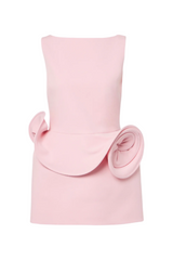 Eadwiella Floral Appliqué Backless Mini Dress