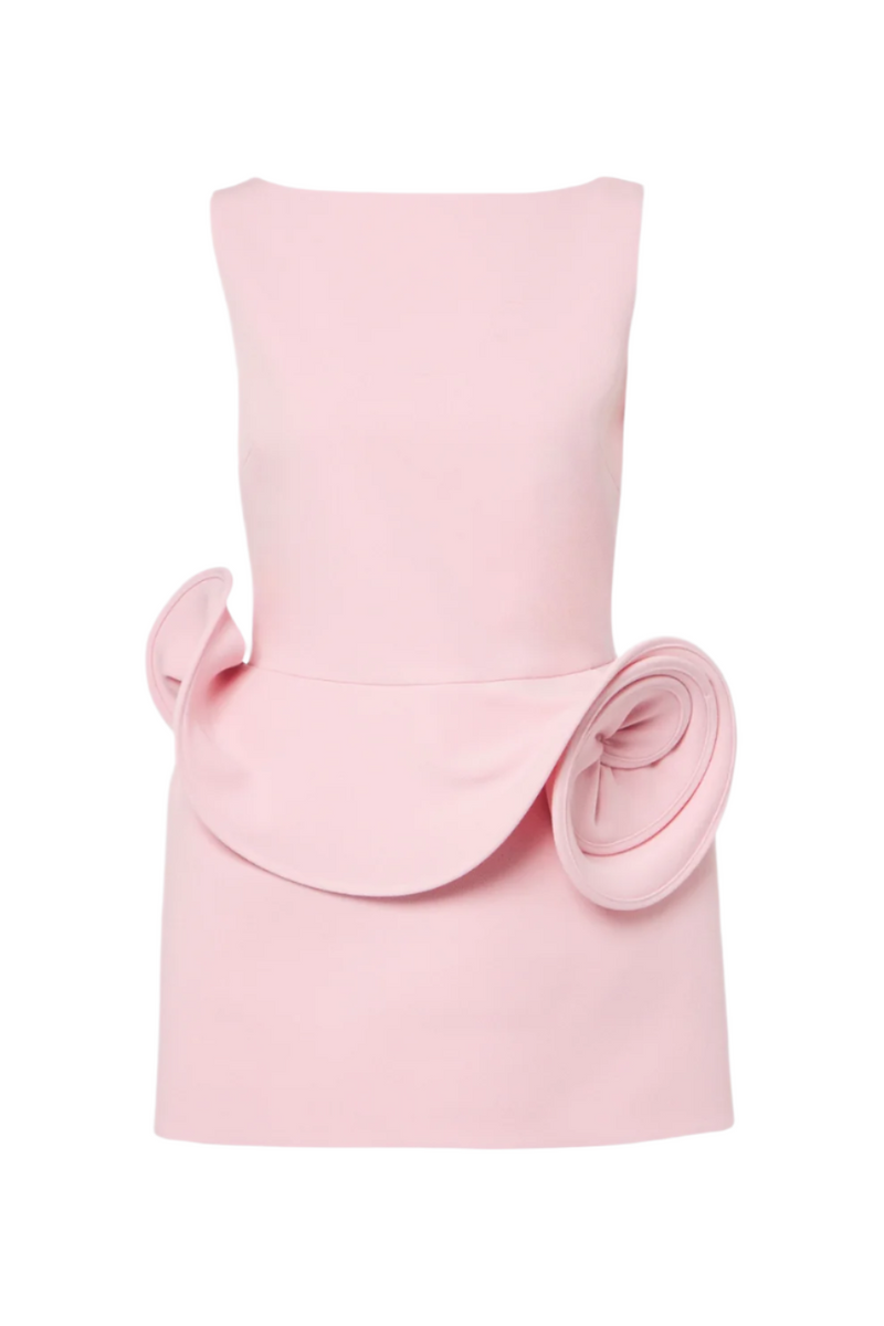 Eadwiella Floral Appliqué Backless Mini Dress