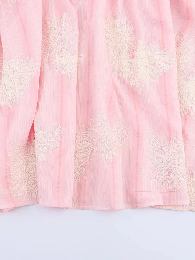 Crochet Sleeveless Backless Maxi Dress In Pink