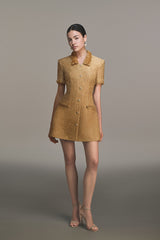 gold embellished mini dress