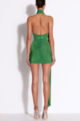 Haymita Crystal Scarf Wrap Bodysuit Two Piece Set