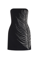 Hlisa Strapless Feather Embellished Mini Dress