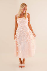 Absolute Elegance 3D Flower Midi Dress