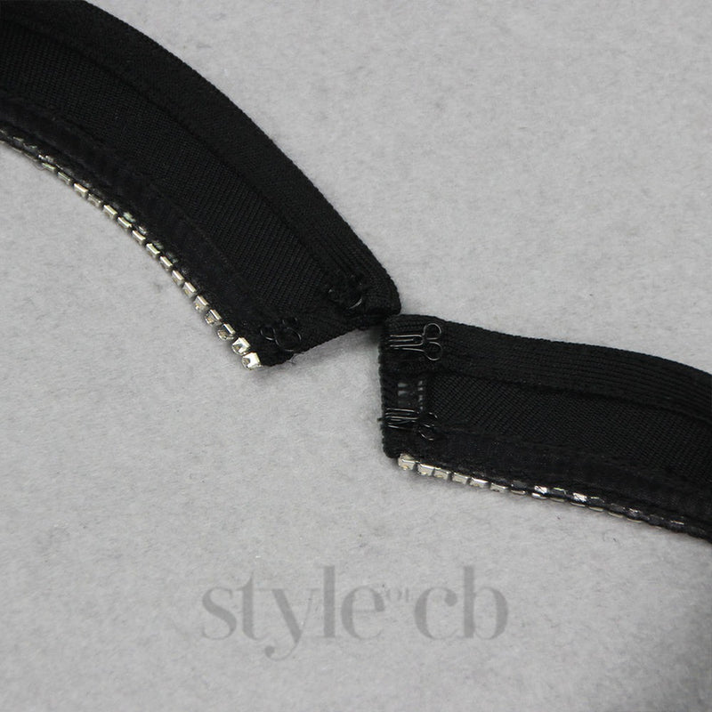 PLUNGE HALTER NECK FAUX FEATHER MINI DRESS